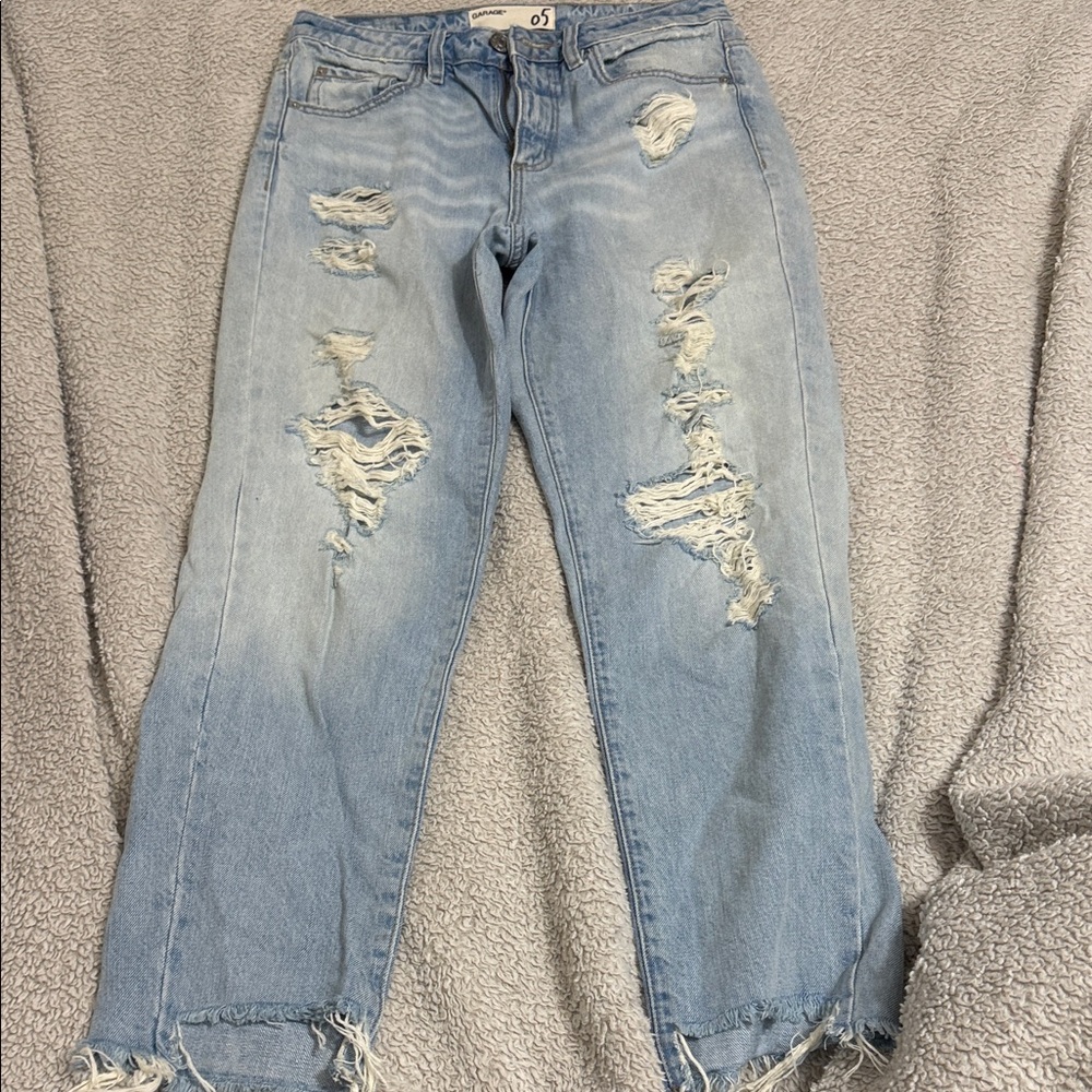 Garage Light Blue Distressed Skinny Jeans